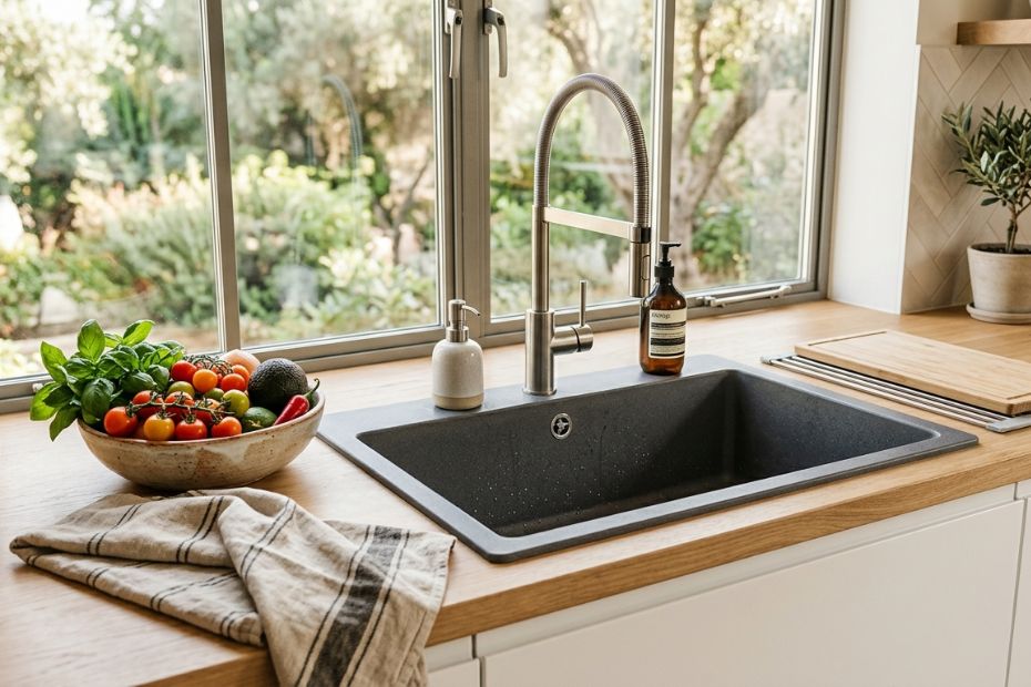 Schwarze Spüle bei kalkhaltigem Wasser: Praktischer Trend oder Reinigungs-Albtraum?