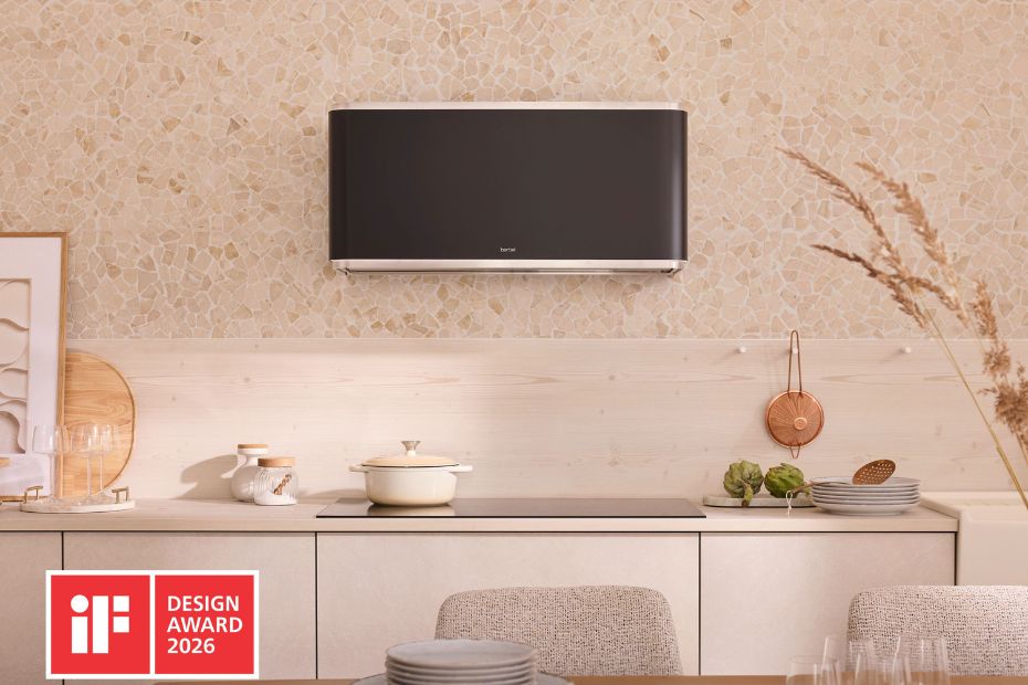 berbel Curveline: Die neue Wandhaube ohne Kamin für offene Wohnküchen